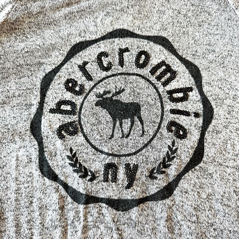 ABERCROMBIE Kids Girls 15/16 MOOSE Cold Shoulder Sequin Heather Gray Top Shirt‎ - Picture 4 of 8